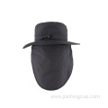 Nylon fabric bucket hat with cape